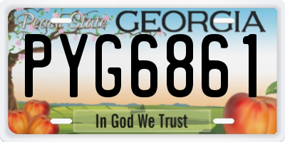 GA license plate PYG6861