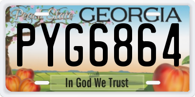 GA license plate PYG6864