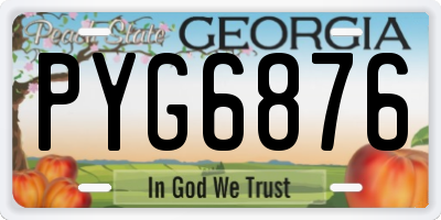 GA license plate PYG6876