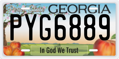 GA license plate PYG6889