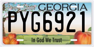 GA license plate PYG6921