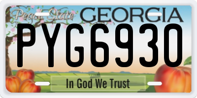 GA license plate PYG6930
