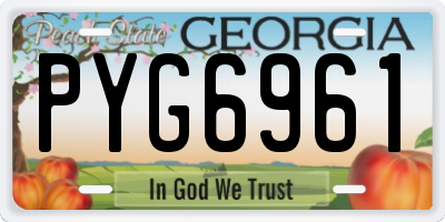 GA license plate PYG6961