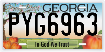 GA license plate PYG6963