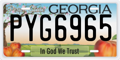 GA license plate PYG6965