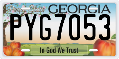 GA license plate PYG7053