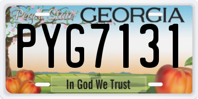 GA license plate PYG7131
