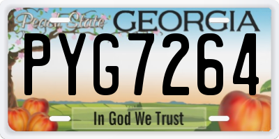 GA license plate PYG7264
