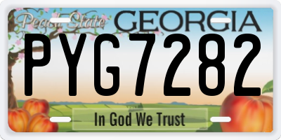 GA license plate PYG7282