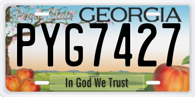 GA license plate PYG7427