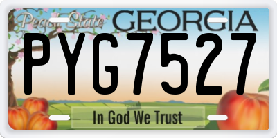 GA license plate PYG7527