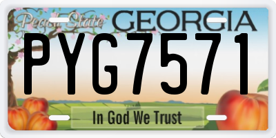 GA license plate PYG7571