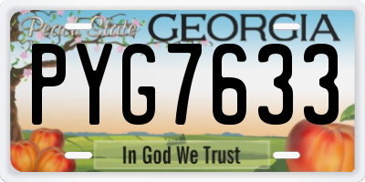 GA license plate PYG7633