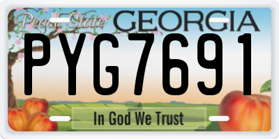 GA license plate PYG7691