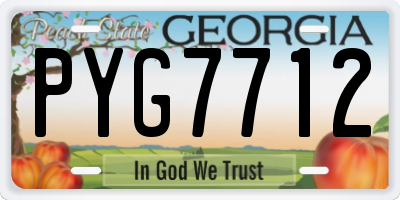 GA license plate PYG7712