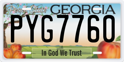 GA license plate PYG7760