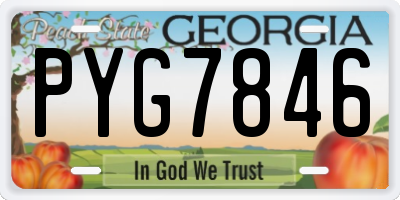 GA license plate PYG7846