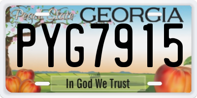GA license plate PYG7915