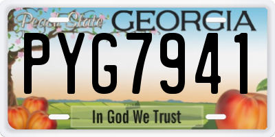 GA license plate PYG7941
