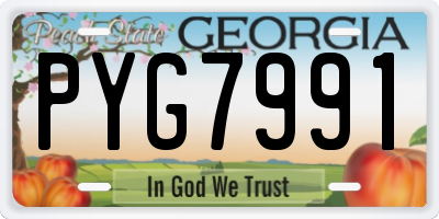 GA license plate PYG7991