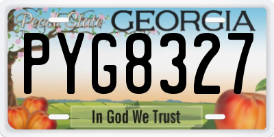 GA license plate PYG8327