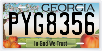 GA license plate PYG8356