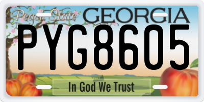 GA license plate PYG8605