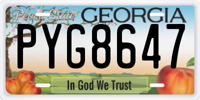 GA license plate PYG8647