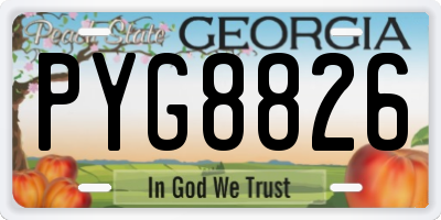 GA license plate PYG8826