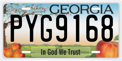 GA license plate PYG9168