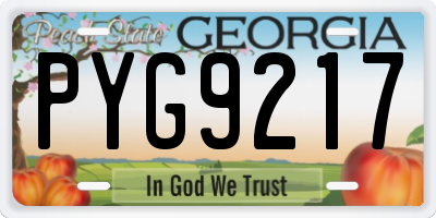 GA license plate PYG9217