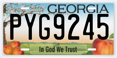 GA license plate PYG9245