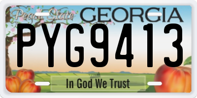 GA license plate PYG9413