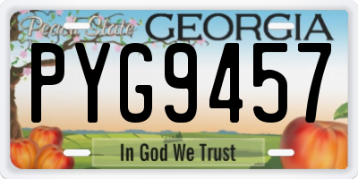 GA license plate PYG9457