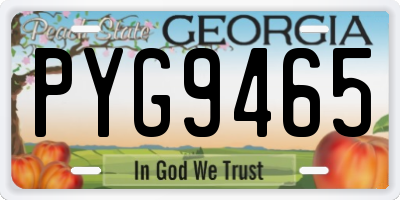 GA license plate PYG9465