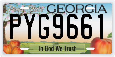 GA license plate PYG9661