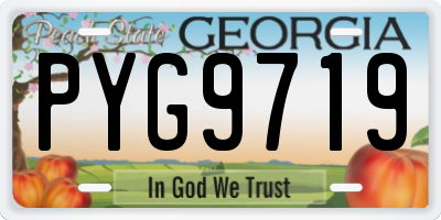 GA license plate PYG9719