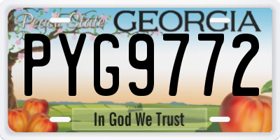 GA license plate PYG9772
