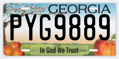 GA license plate PYG9889