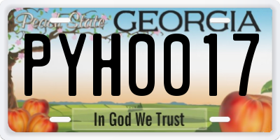 GA license plate PYH0017