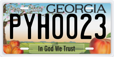 GA license plate PYH0023