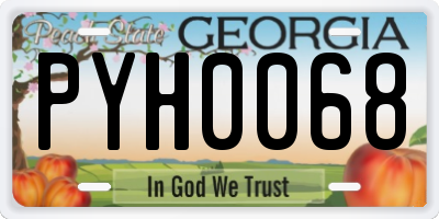 GA license plate PYH0068