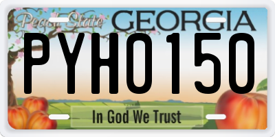 GA license plate PYH0150
