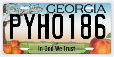 GA license plate PYH0186