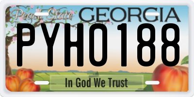 GA license plate PYH0188