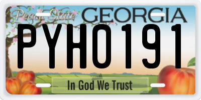 GA license plate PYH0191