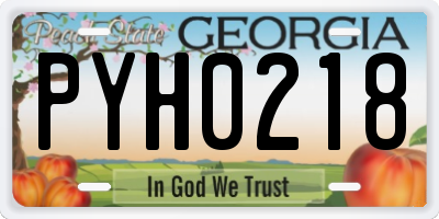 GA license plate PYH0218