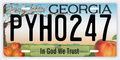 GA license plate PYH0247