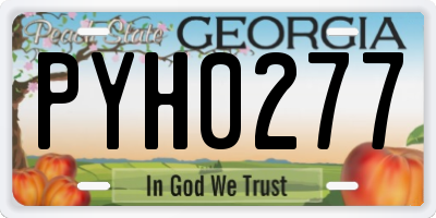 GA license plate PYH0277