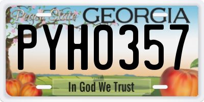 GA license plate PYH0357